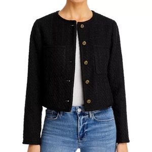 Aqua Black Textured Jacket